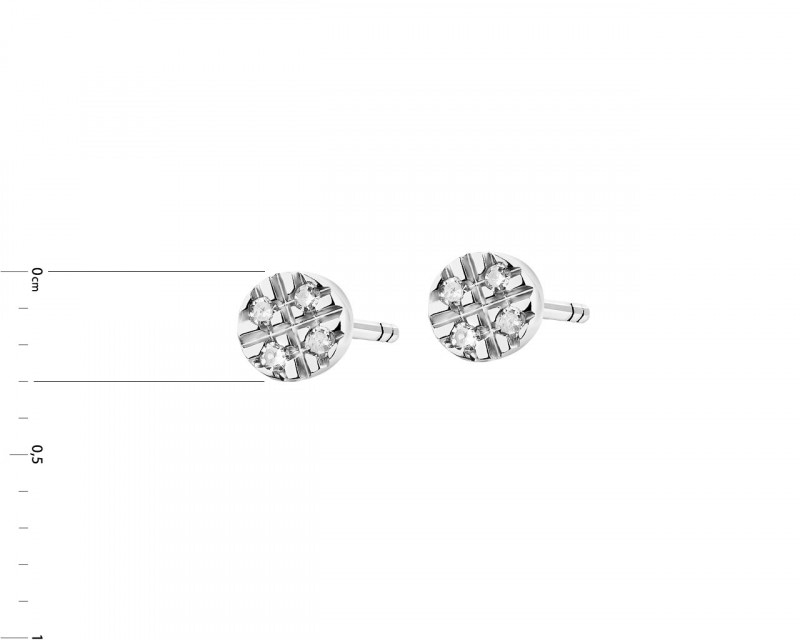14ct White Gold Earrings with Diamonds 0,01 ct - fineness 14 K