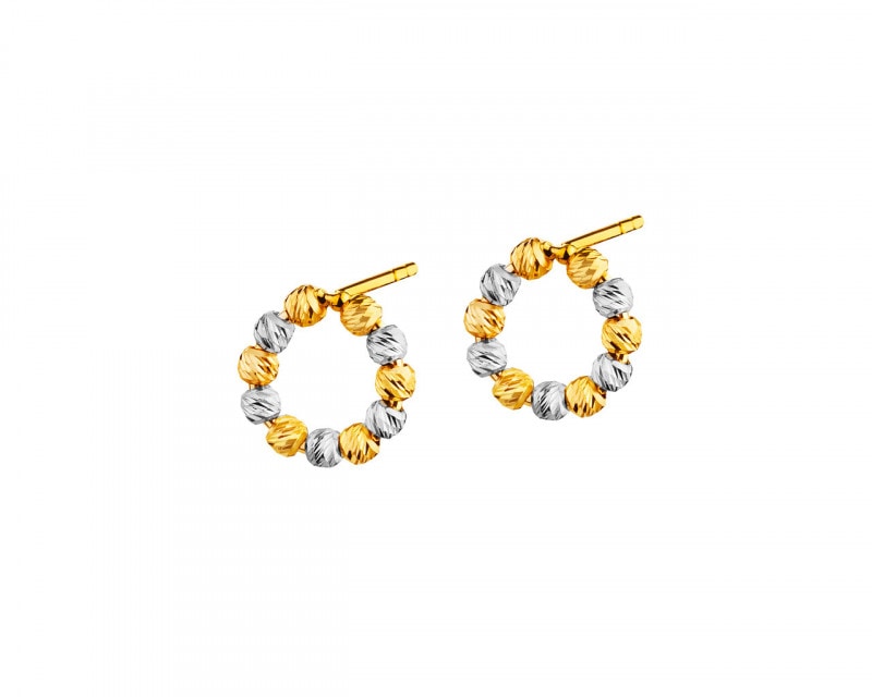 8ct Yellow Gold, White Gold Earrings