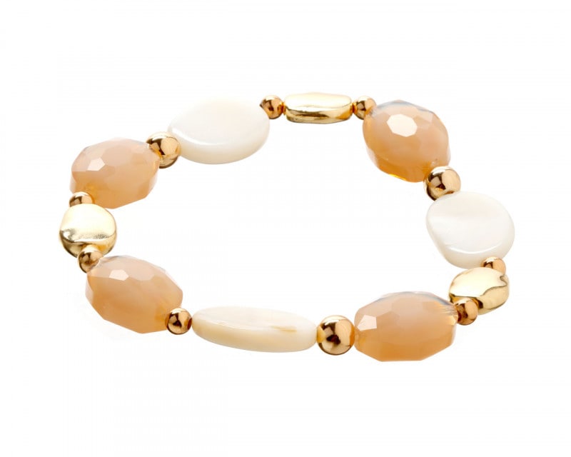 Gold-Plated Brass Bracelet with Mother Of Pearl
