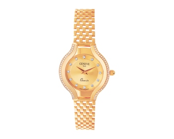 14ct Pink Gold Gold-Watch with Cubic Zirconia