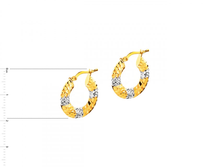 8ct Rhodium-Plated Yellow Gold Earrings
