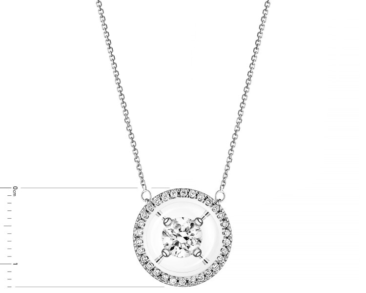 Náhrdelník z bílého zlata s brilianty - 0,40 ct - ryzost 585