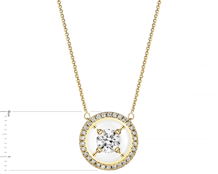 14ct Yellow Gold Necklace with Diamonds - 0,40 ct - fineness 14 K