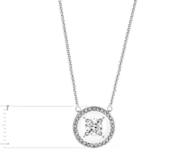 14ct White Gold Necklace with Diamonds - 0,25 ct - fineness 14 K