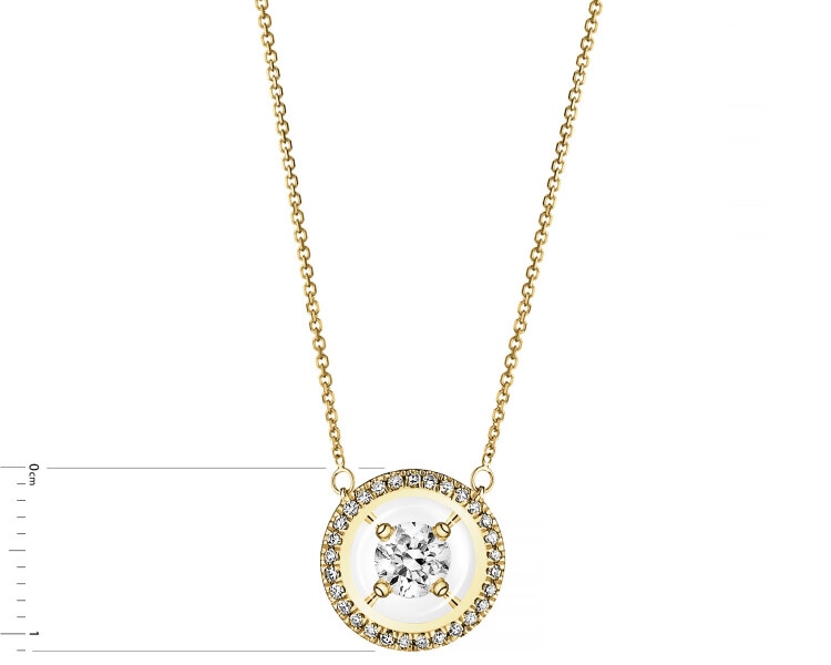 14ct Yellow Gold Necklace with Diamonds - 0,25 ct - fineness 14 K