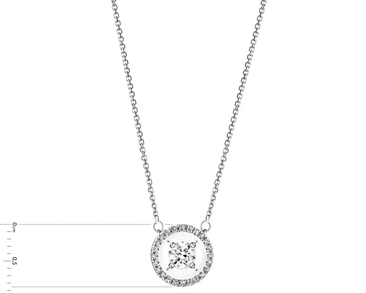 14ct White Gold Necklace with Diamonds - 0,15 ct - fineness 14 K