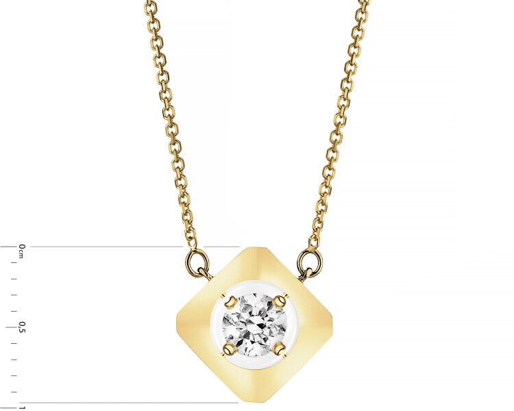 14ct Yellow Gold Necklace with Diamond - 0,08 ct - fineness 14 K