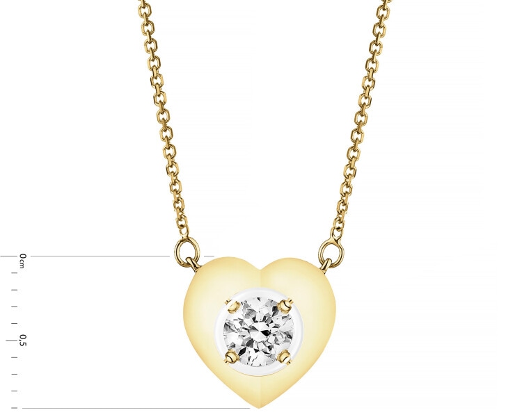 14ct Yellow Gold Necklace with Diamond - 0,08 ct - fineness 14 K