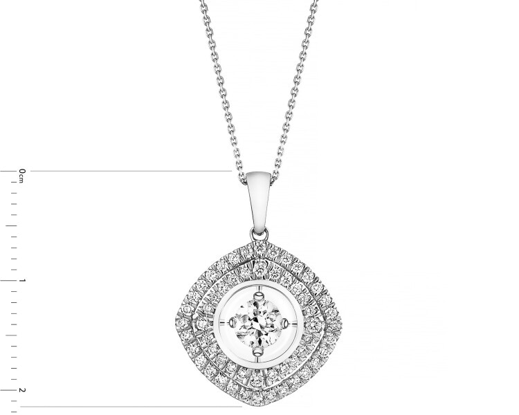 14ct White Gold Pendant with Diamonds - 0,50 ct - fineness 14 K