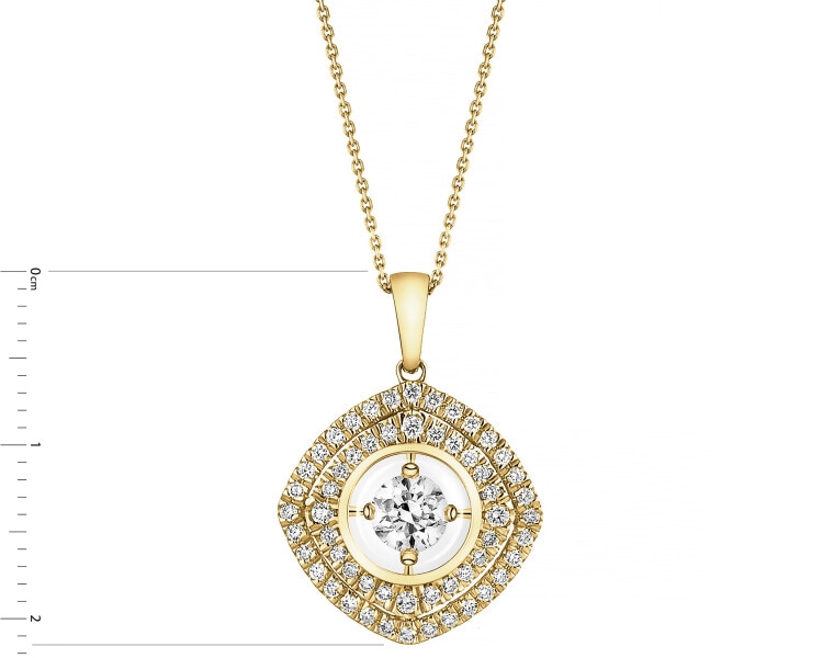 14ct Yellow Gold Pendant with Diamonds - 0,50 ct - fineness 14 K
