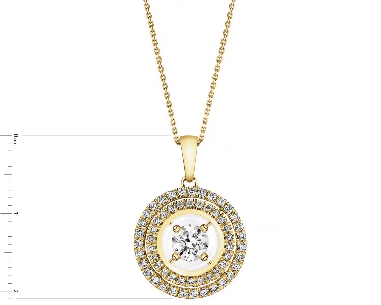 14ct Yellow Gold Pendant with Diamonds - 0,50 ct - fineness 14 K