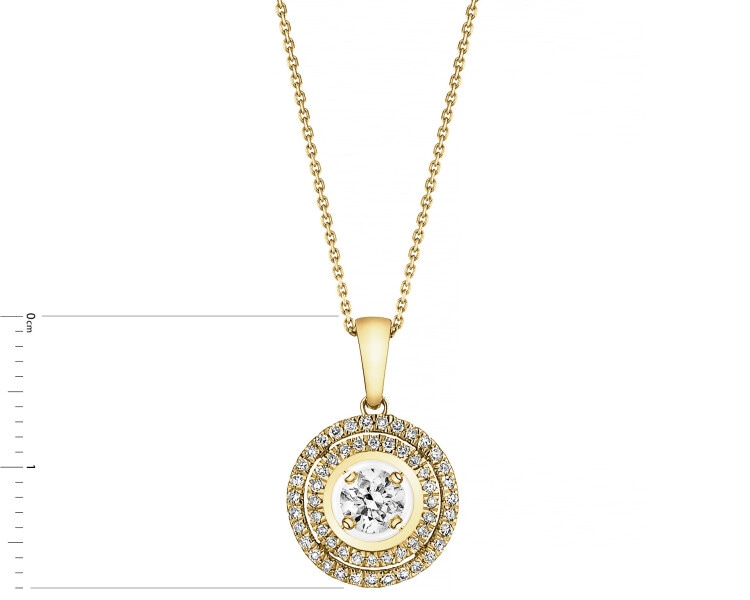 14ct Yellow Gold Pendant with Diamonds - 0,25 ct - fineness 14 K