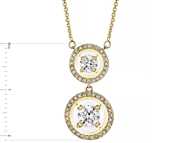 Naszyjnik z żółtego złota z diamentami - 0,40 ct - próba 585