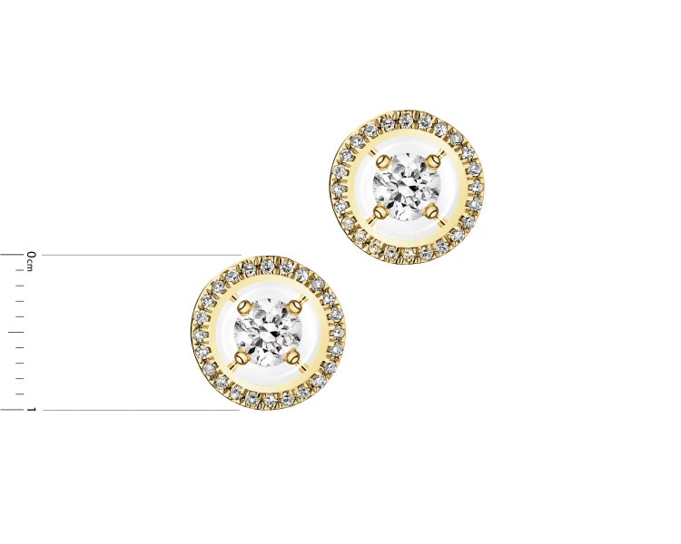 Náušnice ze žlutého zlata s diamanty - 0,50 ct - ryzost 585