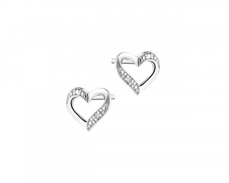 14ct White Gold Earrings with Diamonds 0,004 ct - fineness 14 K