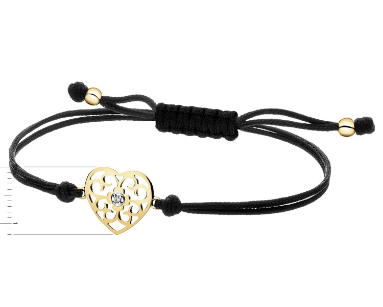  Yellow Gold Bracelet with Diamond - 0,008 ct - fineness 9 K