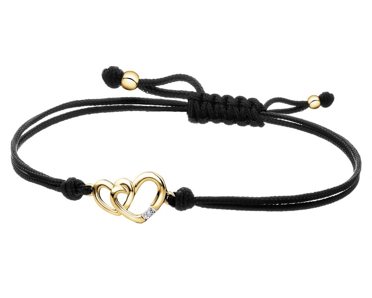 9ct Yellow Gold Bracelet with Diamond - 0,004 ct - fineness 9 K