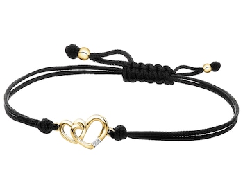 9ct Yellow Gold Bracelet with Diamond - 0,004 ct - fineness 9 K