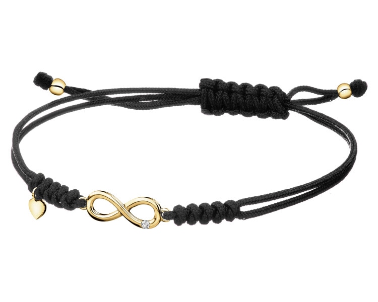 9ct Yellow Gold Bracelet with Diamond - 0,004 ct - fineness 9 K