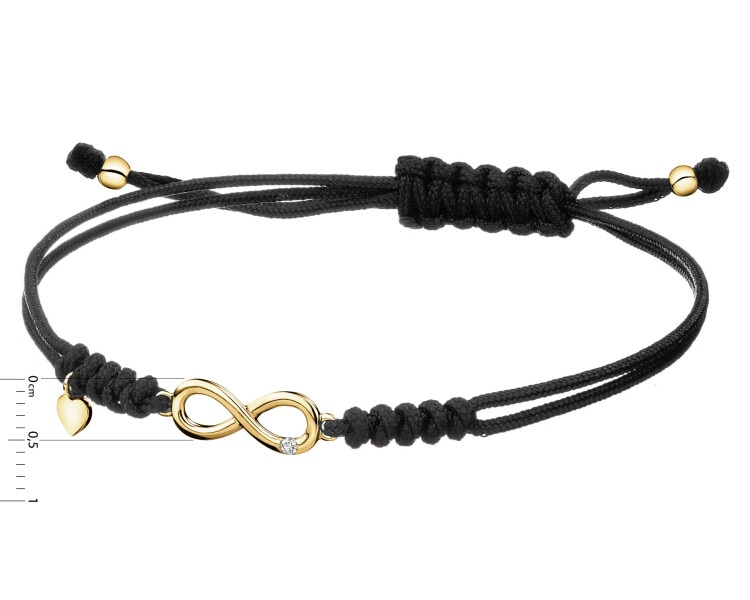 9ct Yellow Gold Bracelet with Diamond - 0,004 ct - fineness 9 K