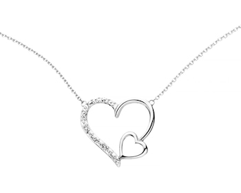 9ct White Gold Necklace with Diamonds 0,01 ct - fineness 9 K