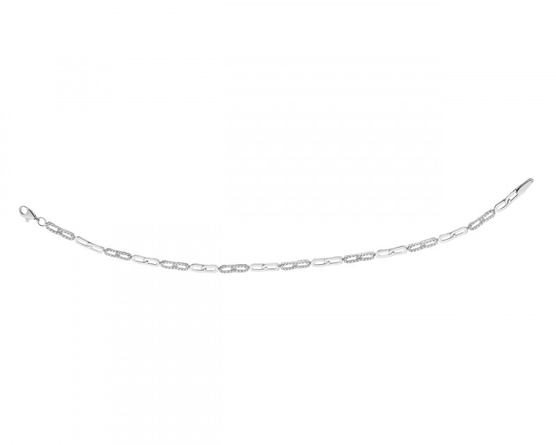 14ct White Gold Bracelet with Cubic Zirconia