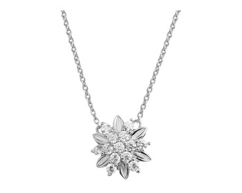 Naszyjnik srebrny z cyrkoniami - kwiat