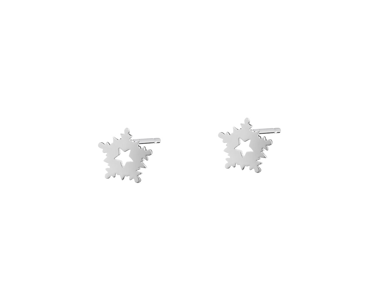 Kolczyki srebrne - śnieżki, gwiazdy