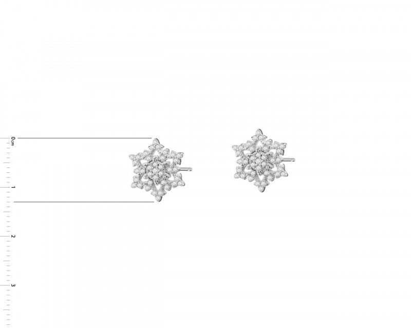 Kolczyki srebrne z cyrkoniami - gwiazdy, śnieżki