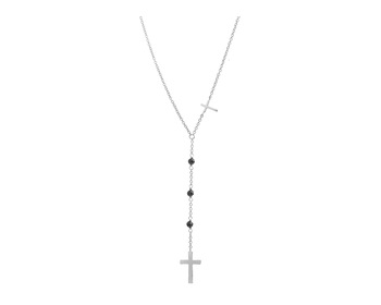 Naszyjnik srebrny z cyrkoniami - krzyże