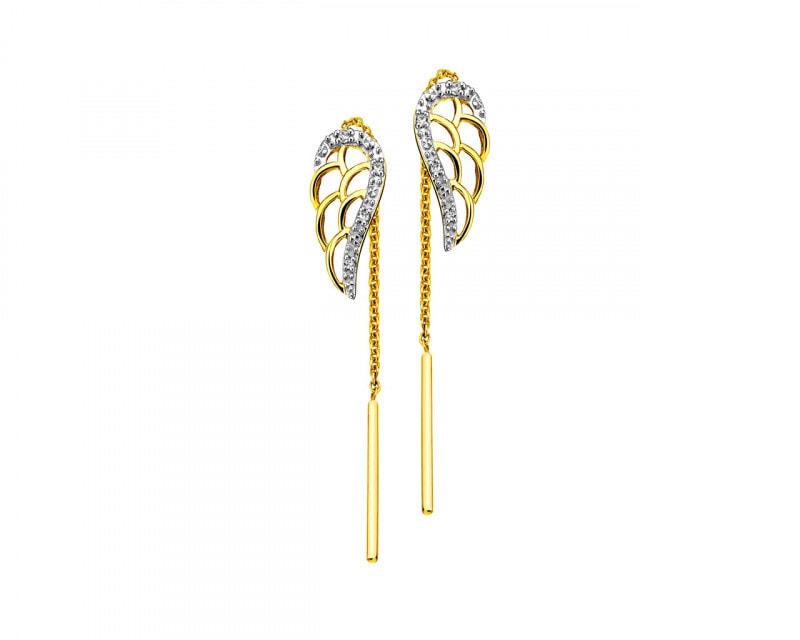 9ct Yellow Gold Earrings with Diamonds 0,02 ct - fineness 9 K