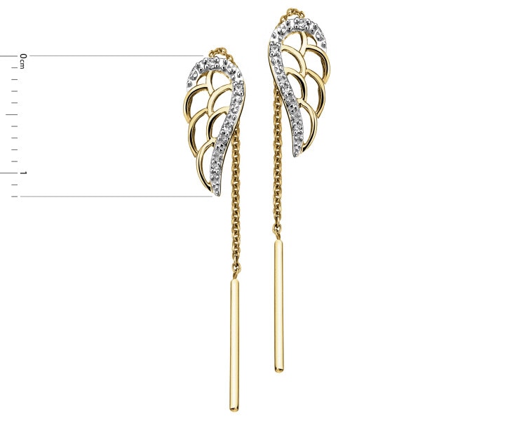 9ct Yellow Gold Earrings with Diamonds - 0,02 ct - fineness 9 K