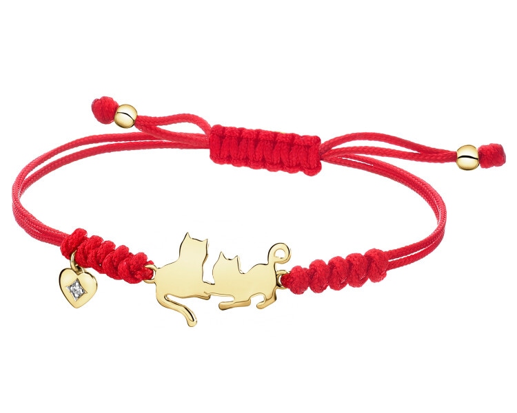 9ct Yellow Gold Bracelet with Diamond - 0,003 ct - fineness 9 K