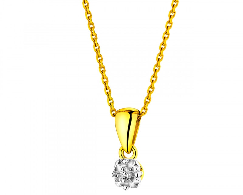 Yellow Gold Diamond Pendant 0,003 ct - fineness 9 K