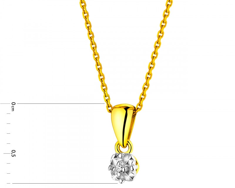 Yellow Gold Diamond Pendant 0,003 ct - fineness 9 K