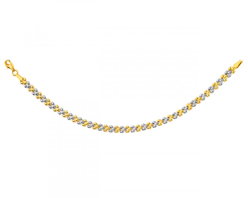 14ct Rhodium-Plated Yellow Gold Bracelet