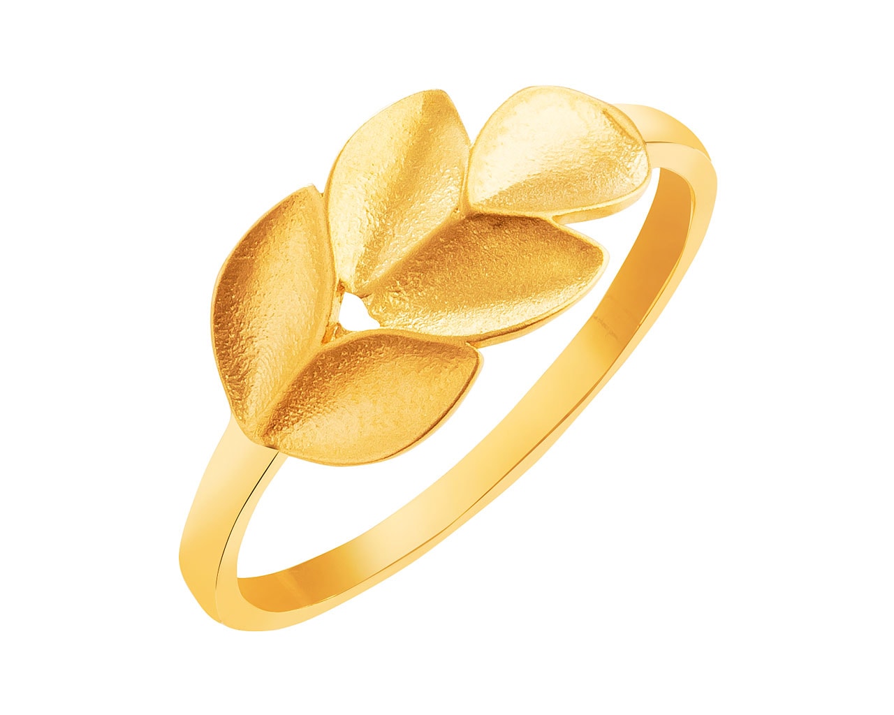 Złoty pierścionek - liść