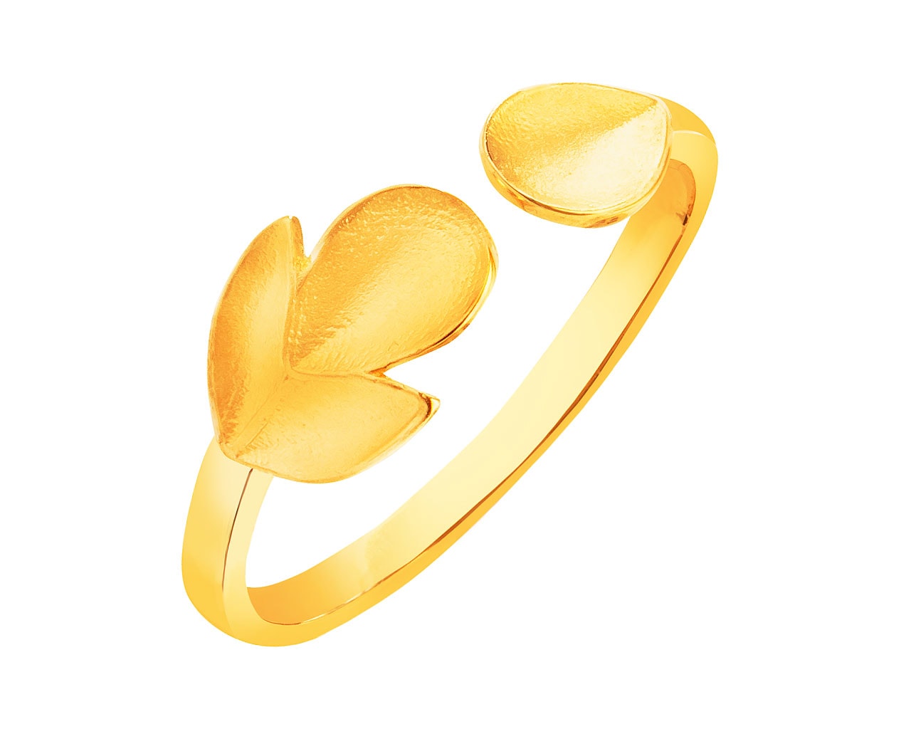Złoty pierścionek - liść