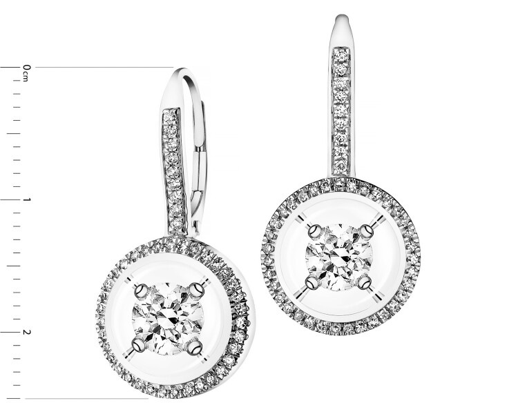 14ct White Gold Earrings with Diamonds - 0,80 ct - fineness 14 K