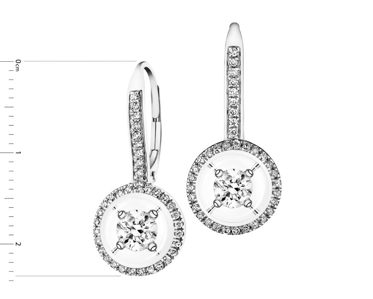 14ct White Gold Earrings with Diamonds - 0,55 ct - fineness 14 K