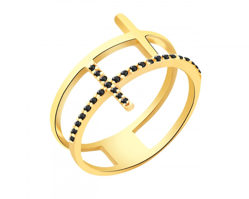 8ct Yellow Gold Ring with Cubic Zirconia