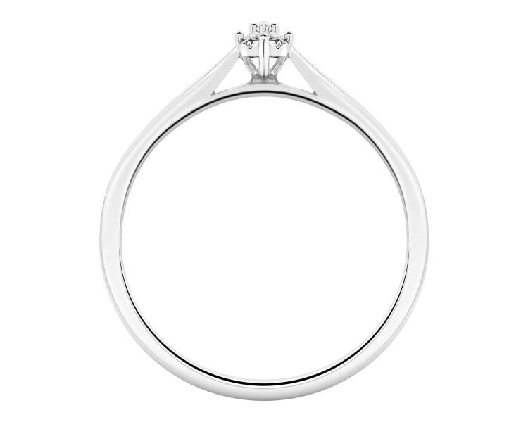 Pierścionek z białego złota z diamentem - 0,003 ct - próba 375
