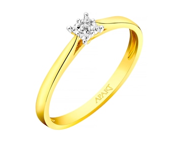 9ct Yellow Gold Ring with Diamond 0,003 ct - fineness 9 K