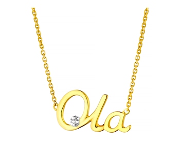 Naszyjnik z żółtego złota z diamentem - Ola 0,005 ct - próba 375></noscript>
                    </a>
                </div>
                <div class=