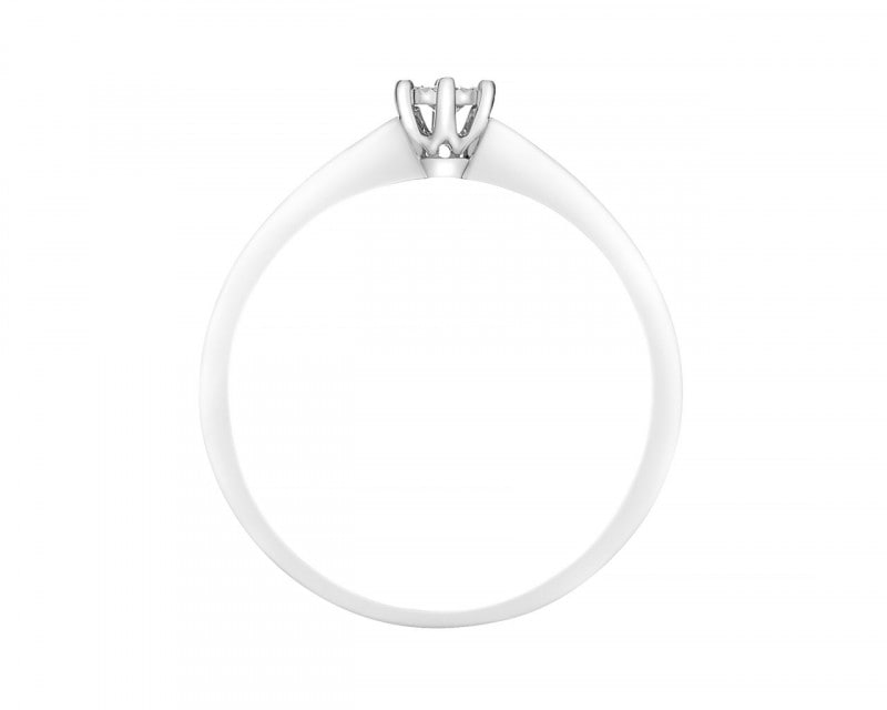 14 K White Gold Ring with Diamond 0,02 ct - fineness 14 K