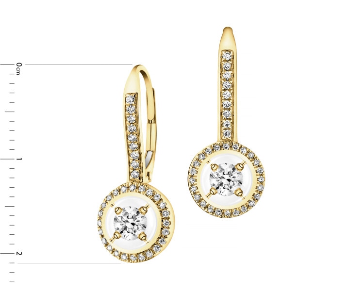14ct Yellow Gold Earrings with Diamonds - 0,33 ct - fineness 14 K