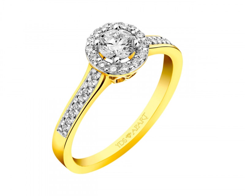 18ct Yellow Gold Ring with Diamonds 0,47 ct - fineness 18 K