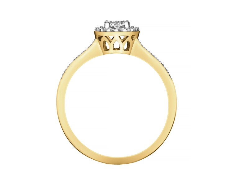 18ct Yellow Gold Ring with Diamonds - 0,47 ct - fineness 18 K