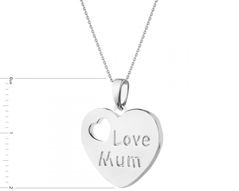 Sterling Silver Pendant - Hearts, Mum