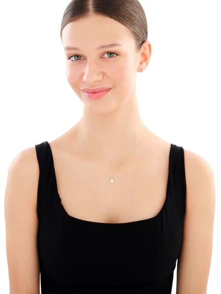 Złote kolczyki, zawieszka i łańcuszek - komplet